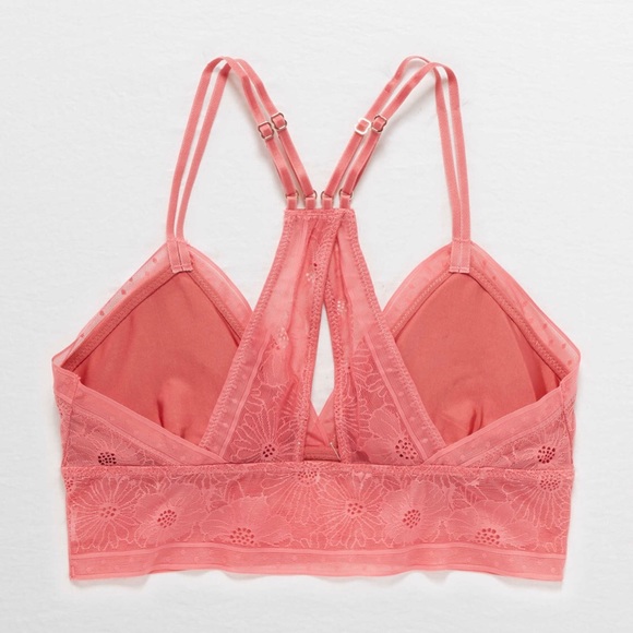 Aerie XL Washed Brick Color Lace Padded Bralette - Picture 3 of 13